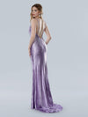 Prom Dresses Long fitted Prom Slit Beaded Formal Dress Lilac