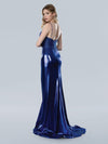Prom Dresses Long Prom Slit Formal Metallic Dress Royal