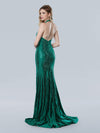 Prom Dresses Long Slit Fitted Formal Evening Prom Dress Emerald