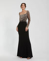 Formal Dresses Long Sleeve Beaded Formal Prom Dress Black Gold