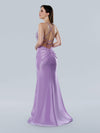Prom Dresses Fitted Long Slit Beaded Formal Prom Dress Lilac
