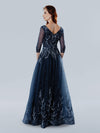 Mother of the Bride Dresses Long Floral Beaded Formal Mother of the Bride Dress Navy