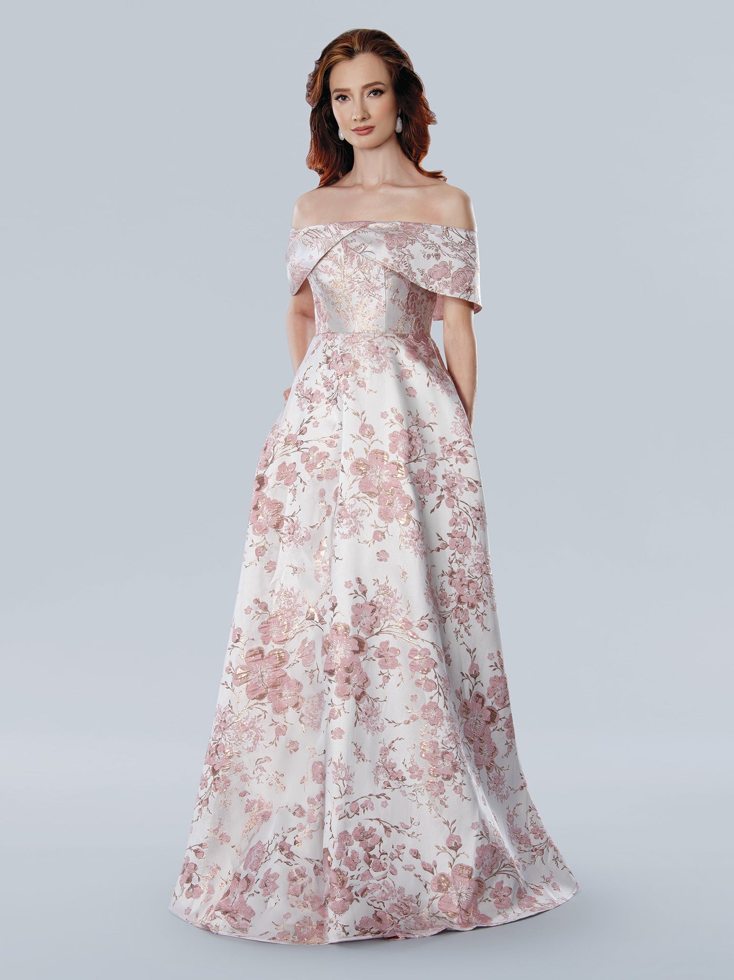 Formal Dresses Long Floral Formal A Line Evening Dress Antique Rose