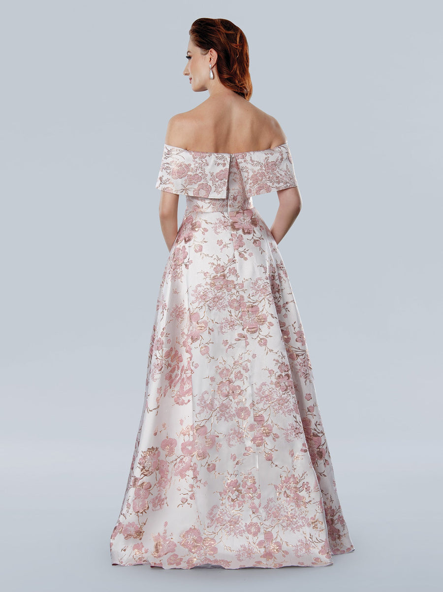 Formal Dresses Long Floral Formal A Line Evening Dress Antique Rose