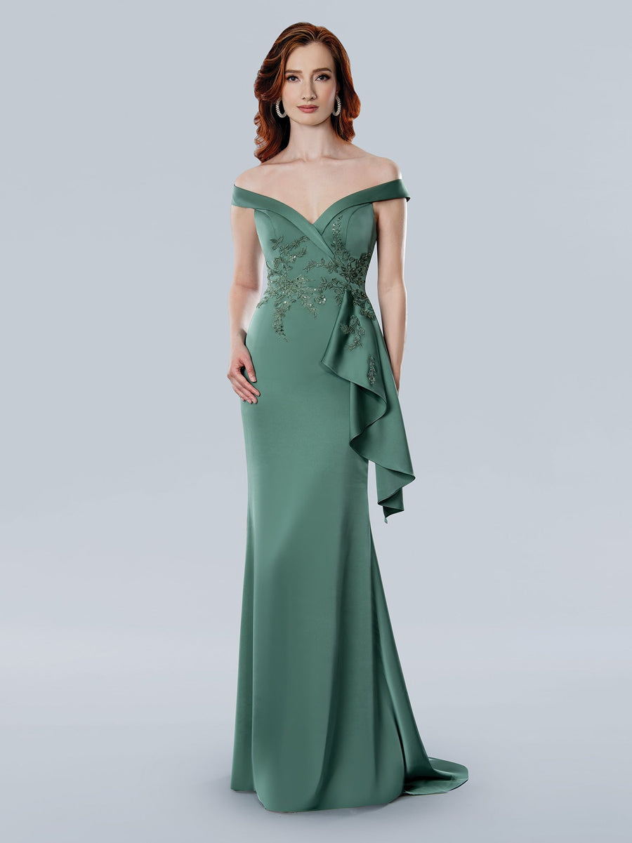 Mother of the Bride Dresses Long Beaded Formal Floral Evening Dress Sage