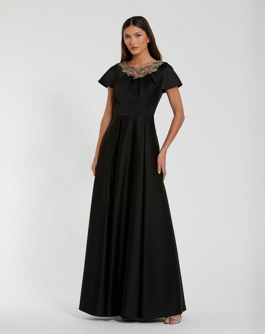 Mother of the Bride Dresses Long Formal Mother of the Bride Pleaded Dress  Black
