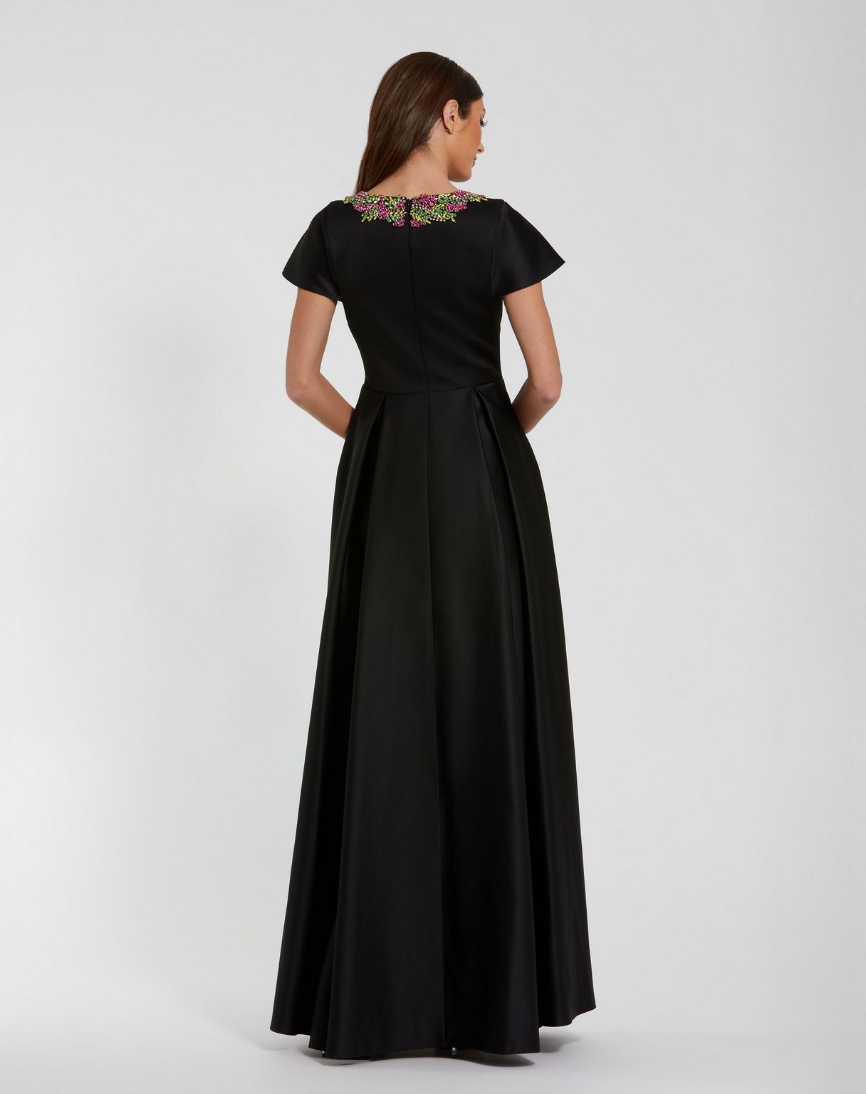 Mother of the Bride Dresses Long Formal Mother of the Bride Pleaded Dress  Black