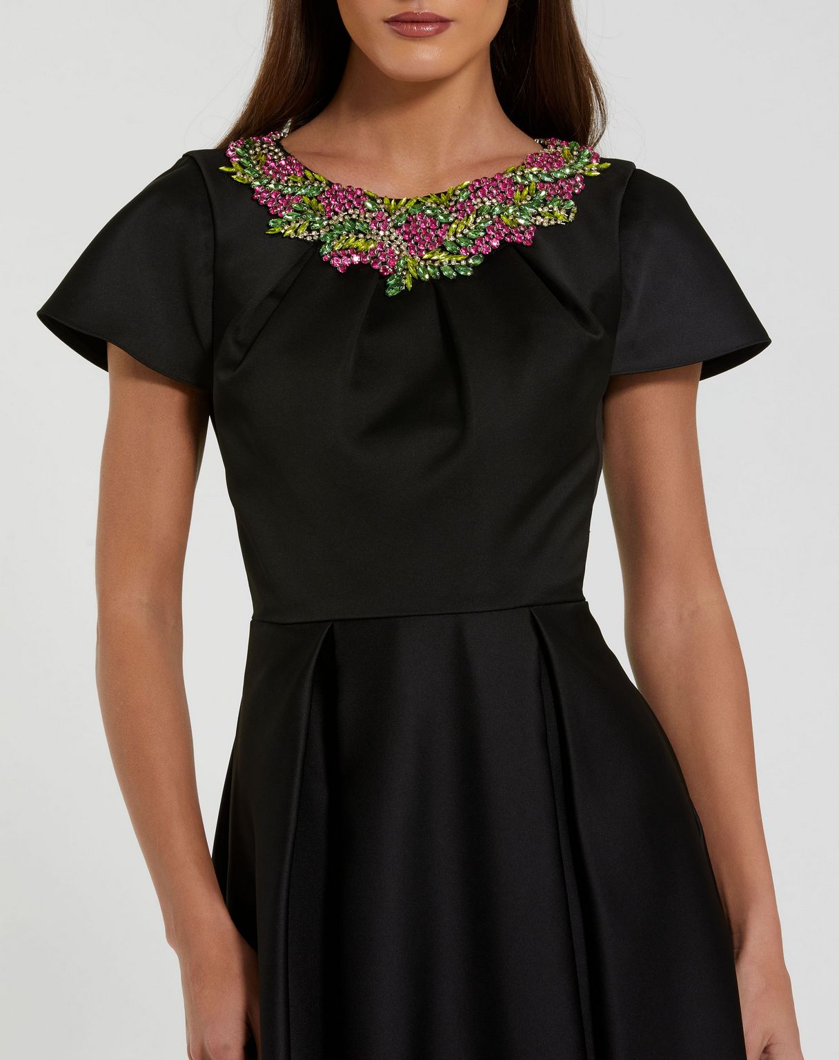 Mother of the Bride Dresses Long Formal Mother of the Bride Pleaded Dress  Black