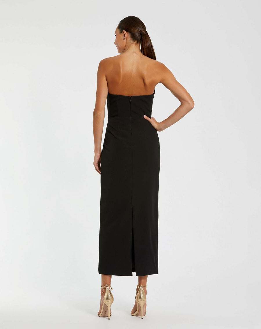 Formal Dresses Fitted Midi length Formal Dress Black Ivory