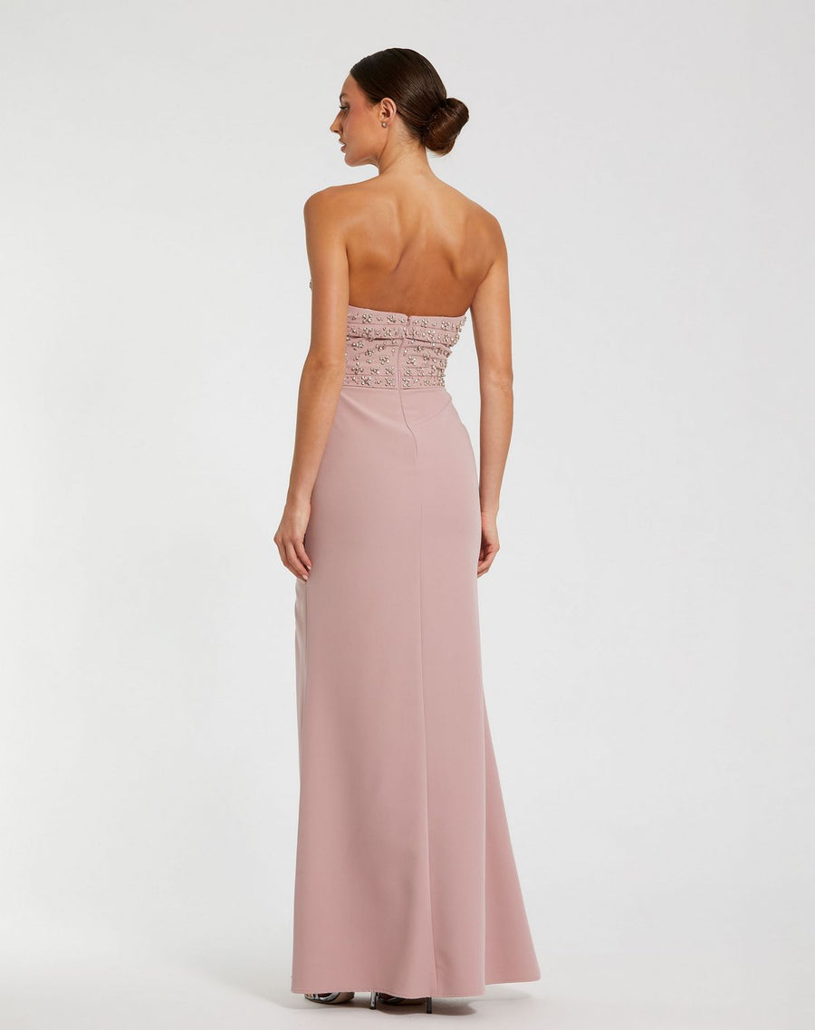 Prom Dresses Fitted Slit Long Formal Prom Dress Dusty Rose