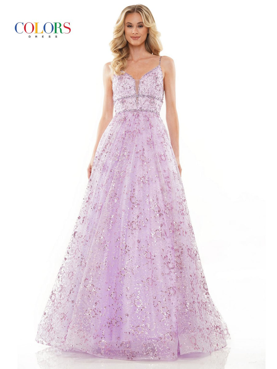 Prom Dresses Long Formal Beaded Spaghetti Strap Prom Dress Lilac