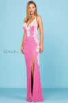 Prom Dresses Fitted Long Formal Slit Prom Dress Strawberry Pearl