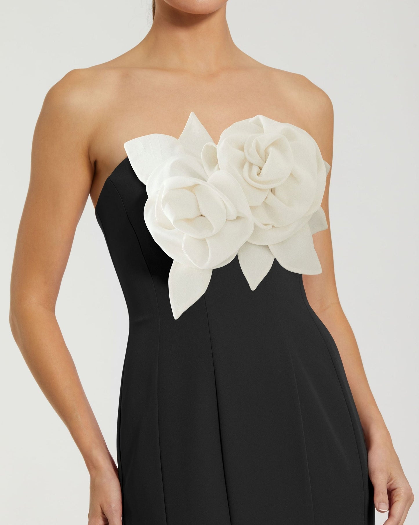 Prom Dresses Long Formal 3D Prom Mermaid Dress Black Ivory