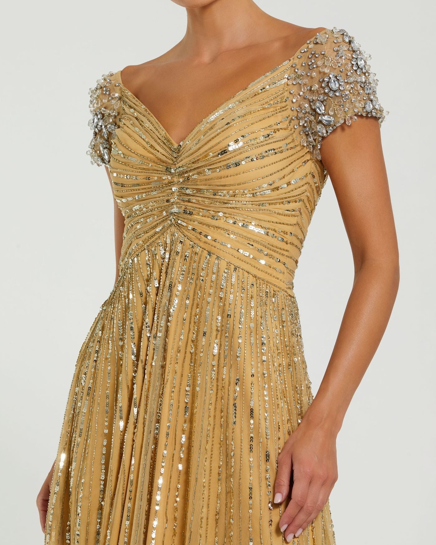 Formal Dresses Long Beaded Formal Evening Sequin Dress Gold