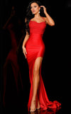 Prom Dresses Fitted Long Formal Slit Evening Prom Dress Red