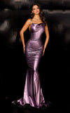 Prom Dresses Beaded Long Fitted Metallic Formal Prom Mermaid Dress Grape