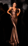 Prom Dresses Metallic Long Formal Prom Dress Bronze