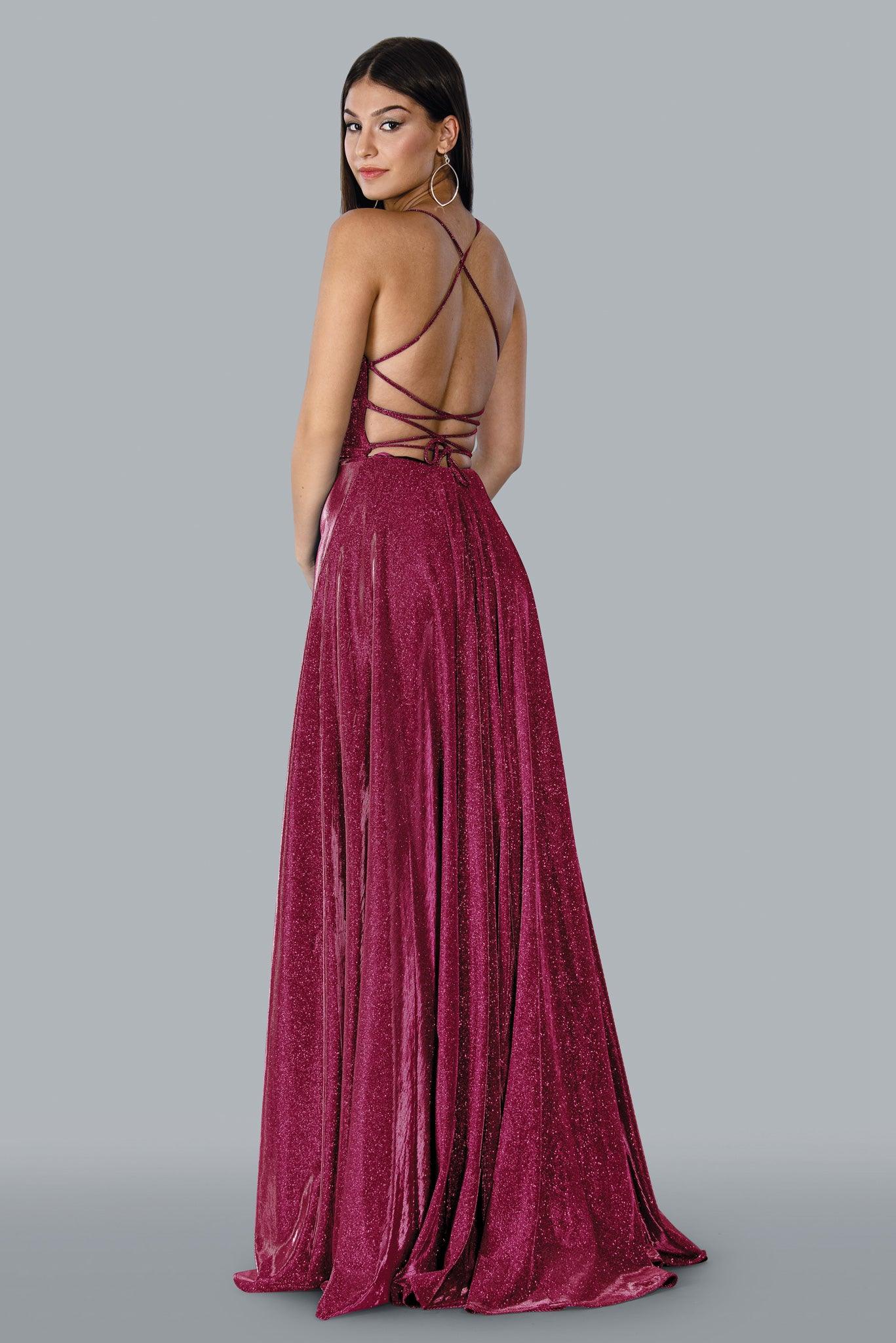 Stella Couture 23169 Long Spaghetti Strap Evening Gown