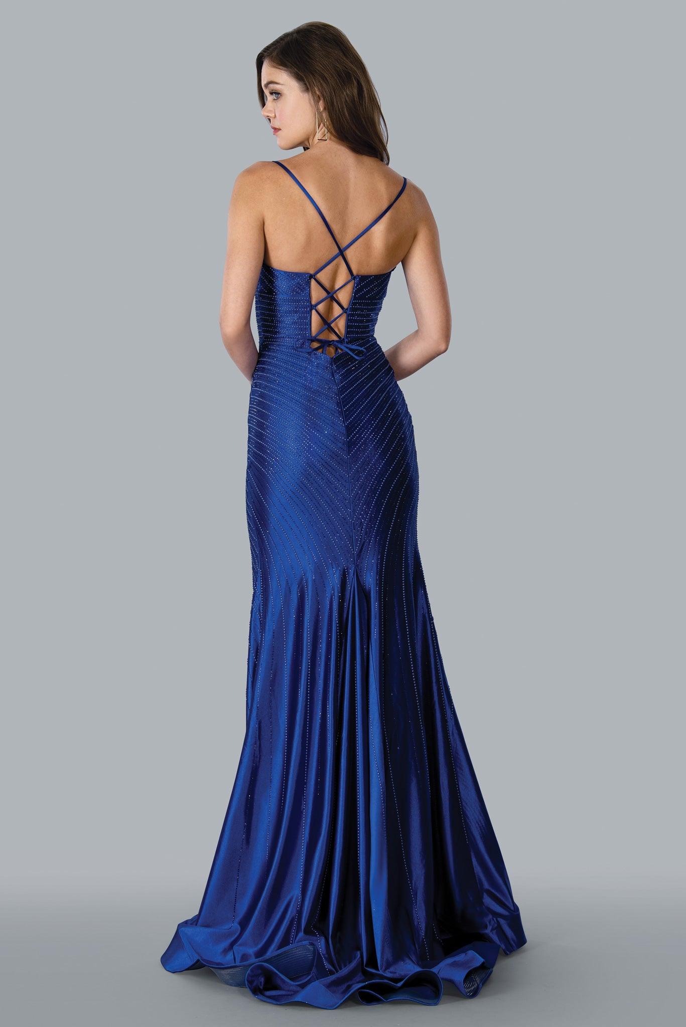 Stella Couture 23185 Long Spaghetti Strap Prom Dress