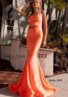 Prom Dresses Fitted Long Formal Slit Prom Dress Neon Orange