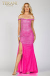 Prom Dresses Formal Long Fitted Slit Prom Dress Fuchcia