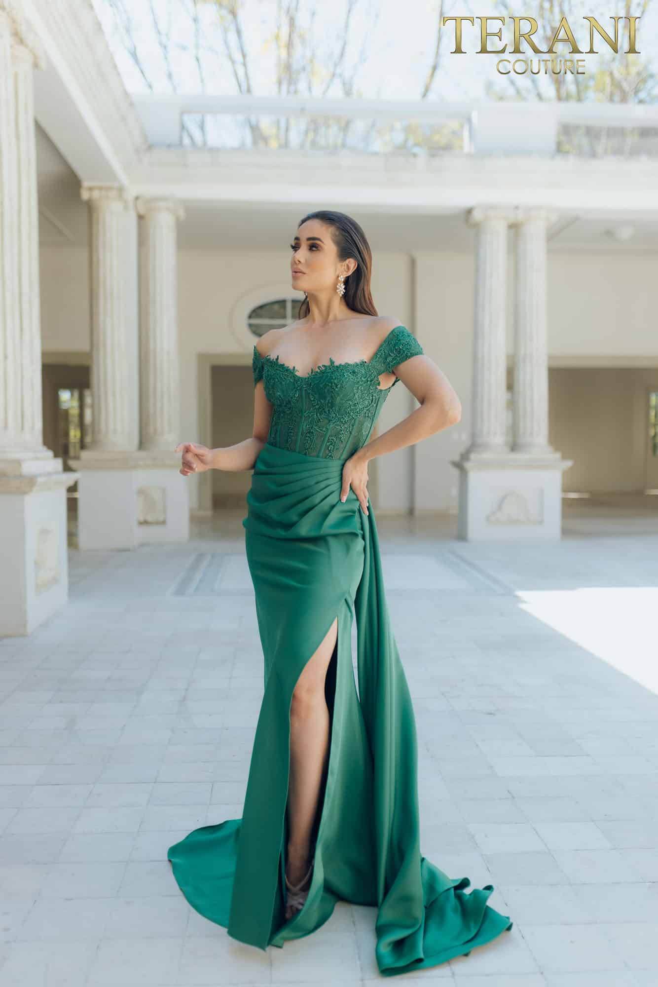 Prom Dresses Prom Long Corset Fitted Formal Dress Emerald