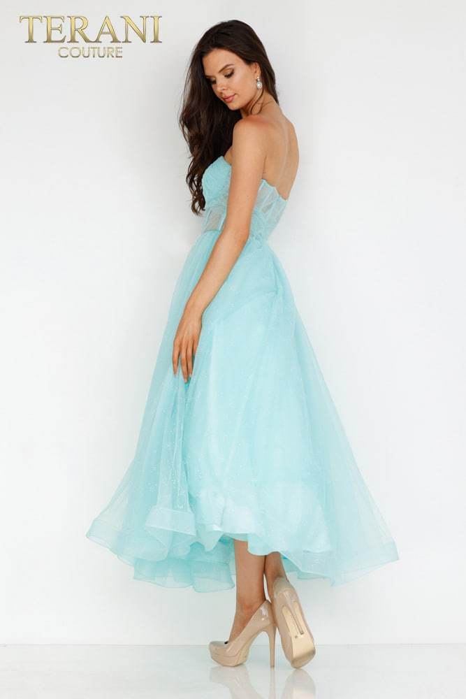 Prom Dresses Tea Length Corset A Line Prom Dress Mint