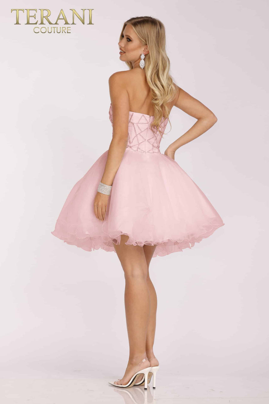 Cocktail Dresses Short Homecoming Beaded Cocktail Dress Pink