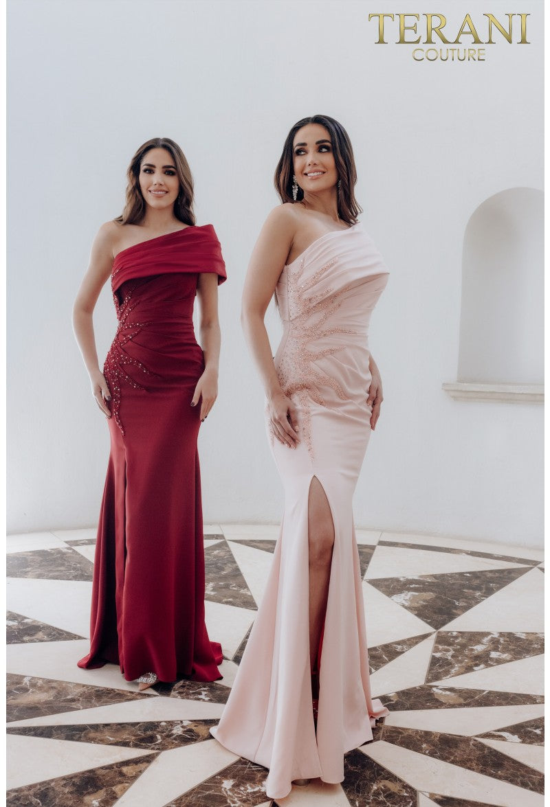 Mother of the Bride Dresses Long Mother of the Bride Beaded Mermaid Dress Blush