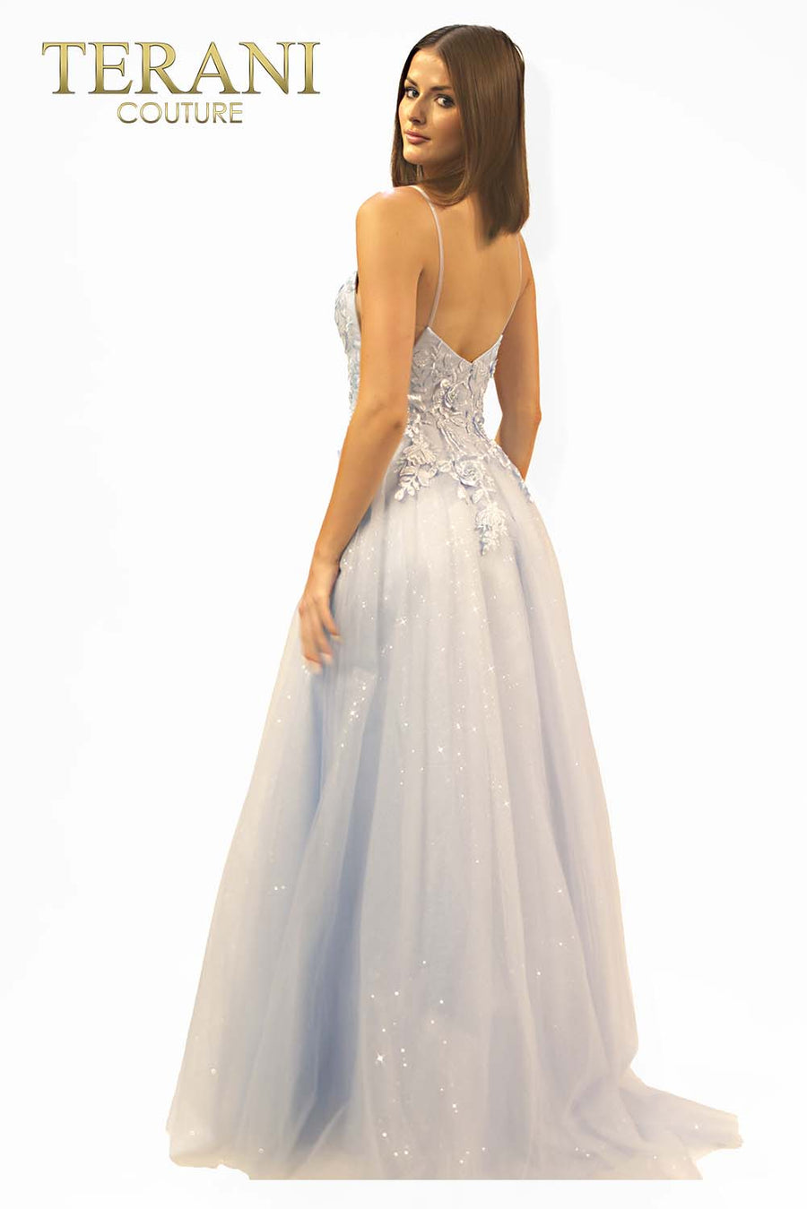 Prom Dresses Long Formal A Line Glitter Prom Dress Ice Blue