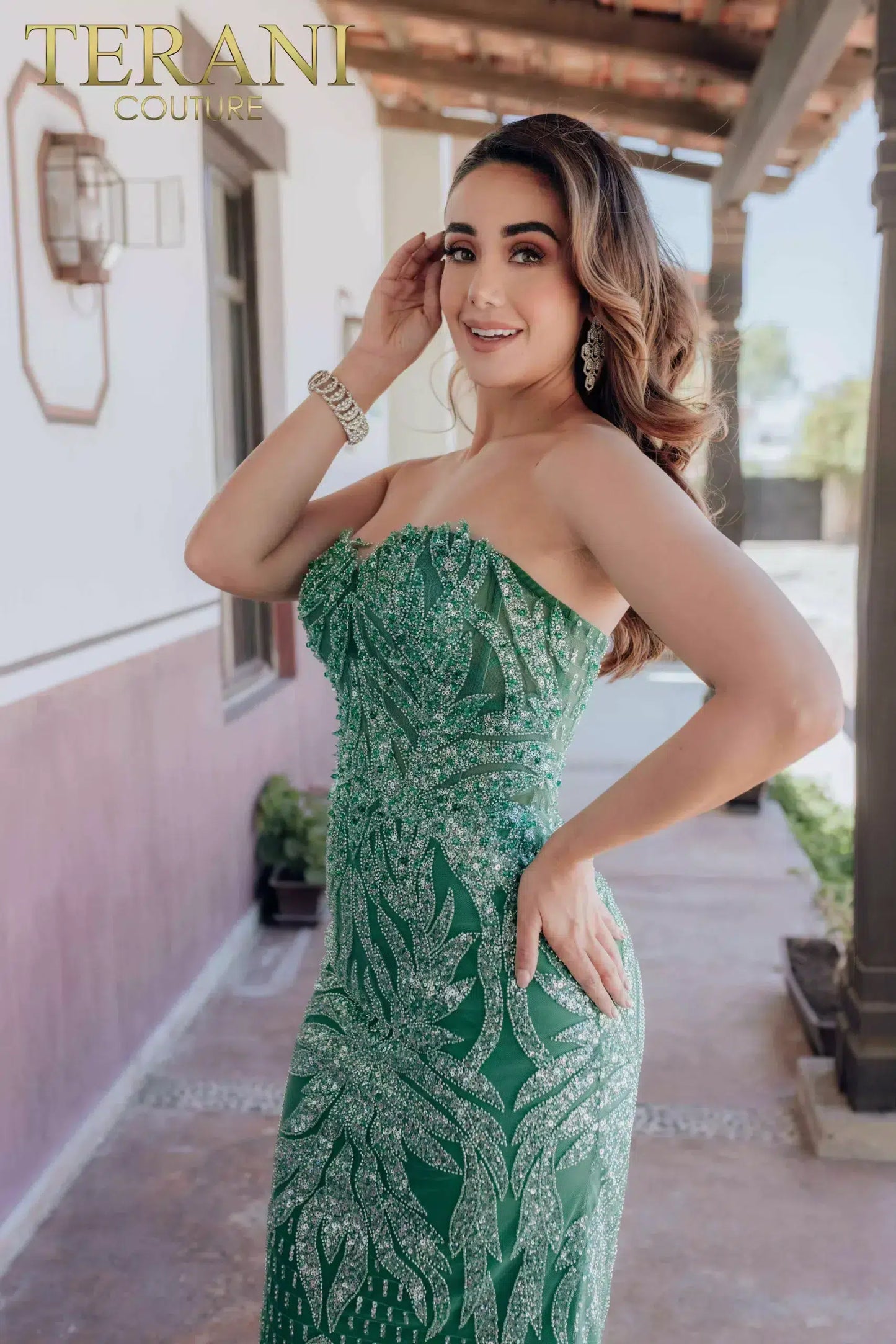 Prom Dresses Beaded Corset Long Mermaid Formal Prom Dress Emerald