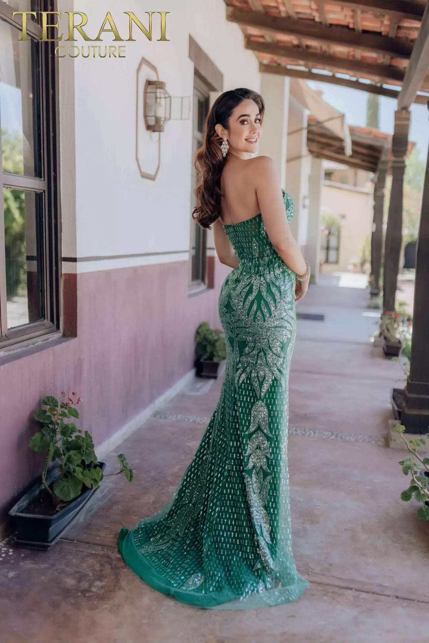 Prom Dresses Beaded Corset Long Mermaid Formal Prom Dress Emerald