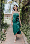 Cocktail Dresses High Low Short Cocktail Ruffle Dress Emerald