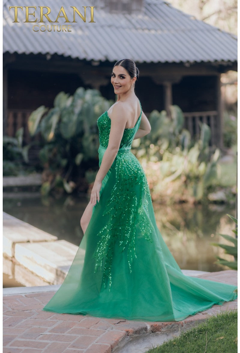 فستان Terani Couture 232E1229 الرسمي طويل وضيق من الأمام