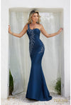 Prom Dresses Long Beaded Formal Prom Mermaid Dress Navy