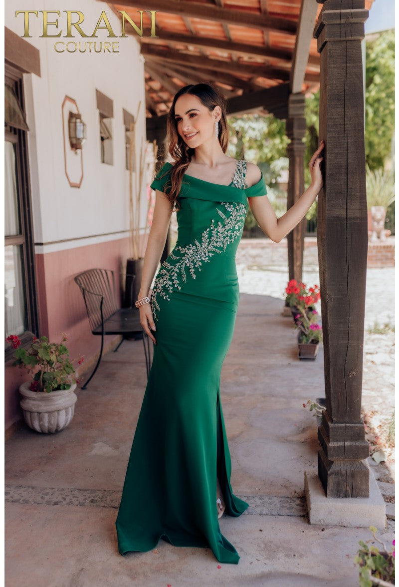 Formal Dresses Long Formal Prom Beaded Dress Emerald