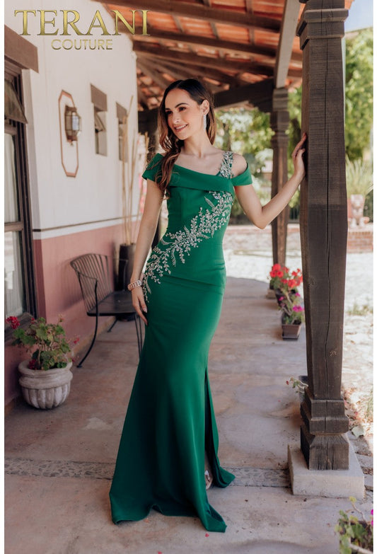 Formal Dresses Long Formal Prom Beaded Dress Emerald