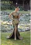 Formal Dresses Long Formal Prom Peplum Mermaid Dress Bronze