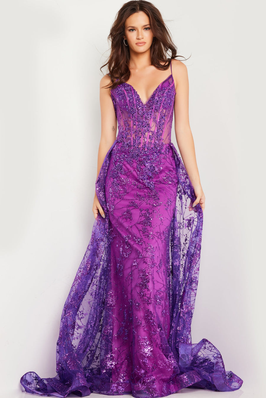 Prom Dresses Long Spaghetti Strap Glitter Prom Dress Amythyst