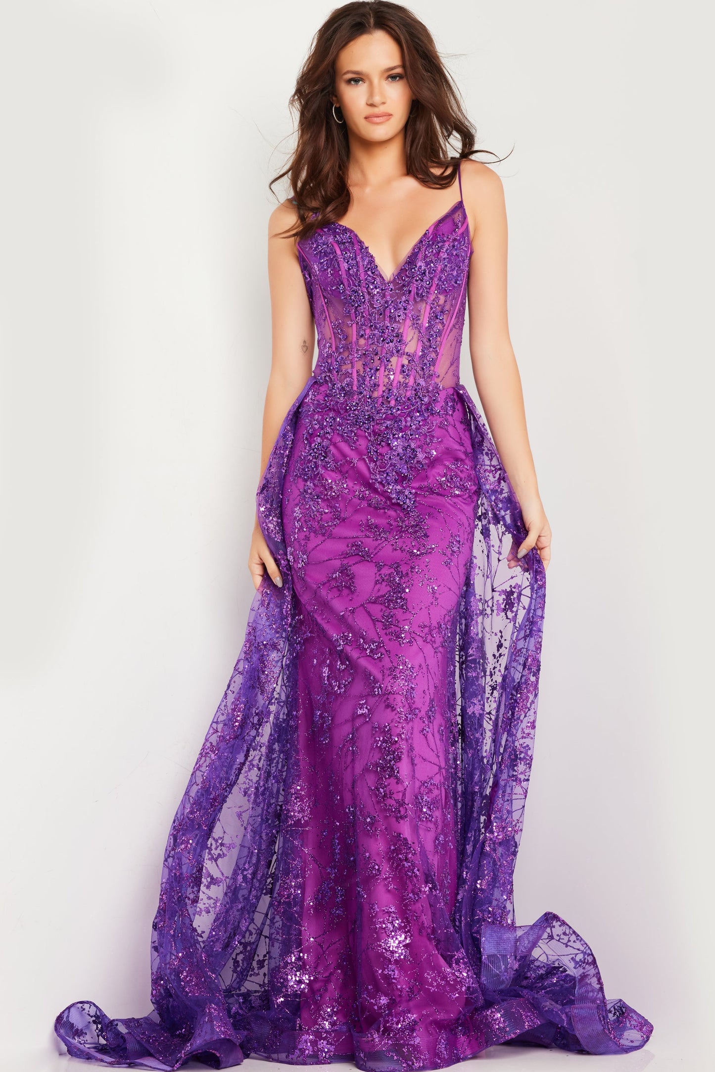 Prom Dresses Long Spaghetti Strap Glitter Prom Dress Amythyst