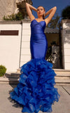 Prom Dresses Long Mermaid Formal Ruffle Prom Dress Royal