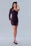Cocktail Dresses Short Fitted Homecoming Sequin Dress Purple