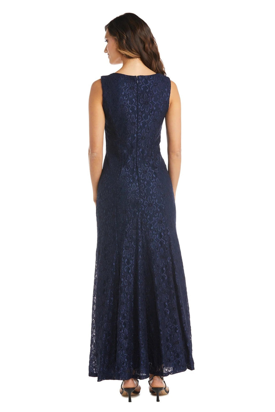 فستان قصير رسمي طويل مزين بالخرز من R&M Richards 2382P