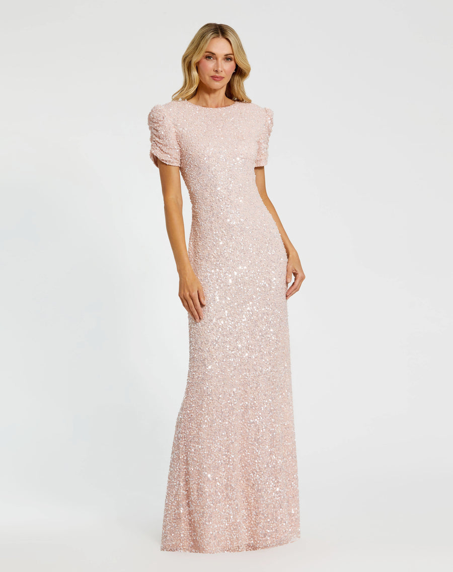Formal Dresses Long Sequin Formal Evening Gown Blush