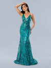 Prom Dresses Sequin Formal Long Prom Dress Green
