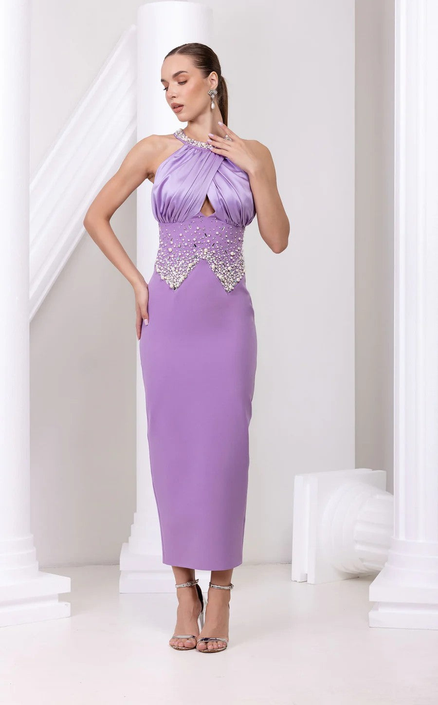 Prom Dresses Long Formal Fitted Beaded Prom Dress Lilac