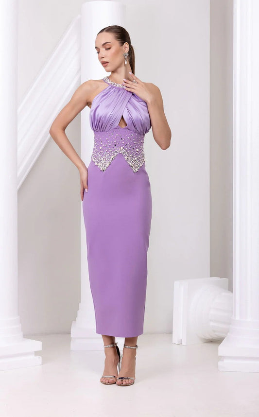 Prom Dresses Long Formal Fitted Beaded Prom Dress Lilac