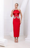 Prom Dresses Long Formal Fitted Beaded Prom Dress Red