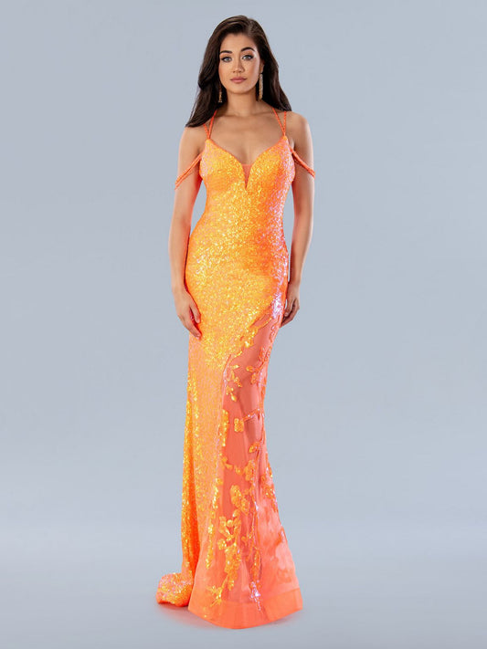 Prom Dresses Prom Long Formal Sequin Dress Orange