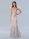 Prom Dresses Formal Long Sequin Prom Feather Dress Blush